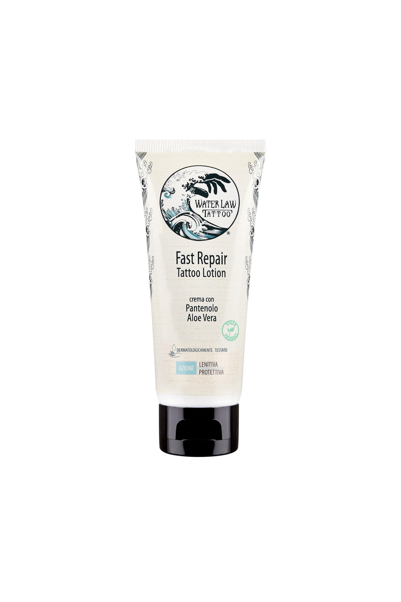 Water Law Tattoo - FAST REPAIR TATTOO LOTION - Pantenol (2%) and Aloe Vera - Tratamiento de tatuajes después del cuidado calmante y humectante - 50 ml - MADE IN ITALY