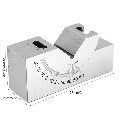 Miniatura 4 de Bloque de ángulo ajustable,75x25x36 AP30 Acero inoxidable precisión Micro ángulo ajustable V bloque de fresado