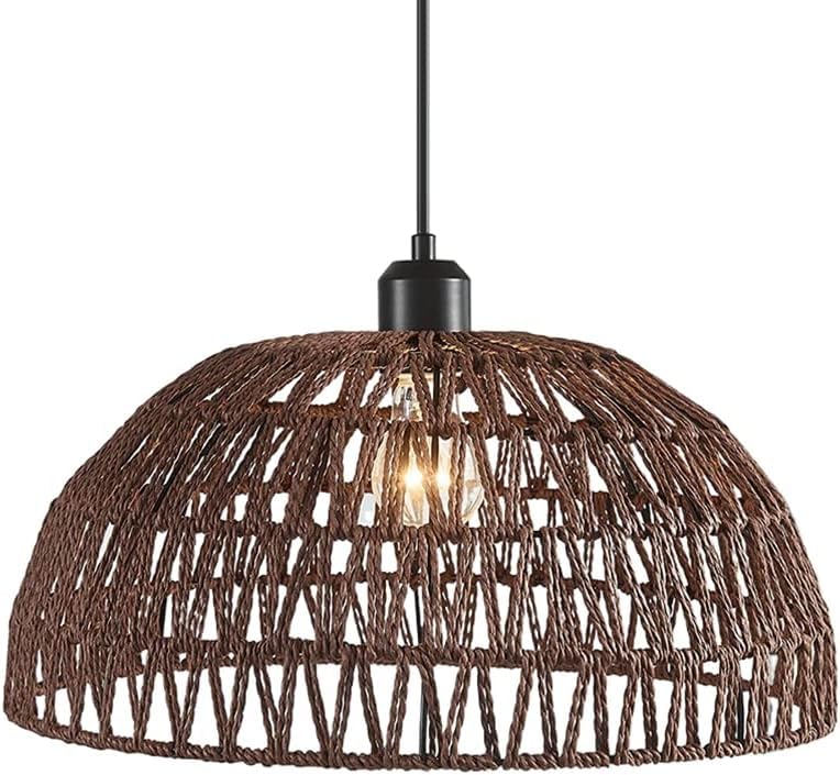 Chandelier retro de cáñamo negro y estilo rústico para estudio