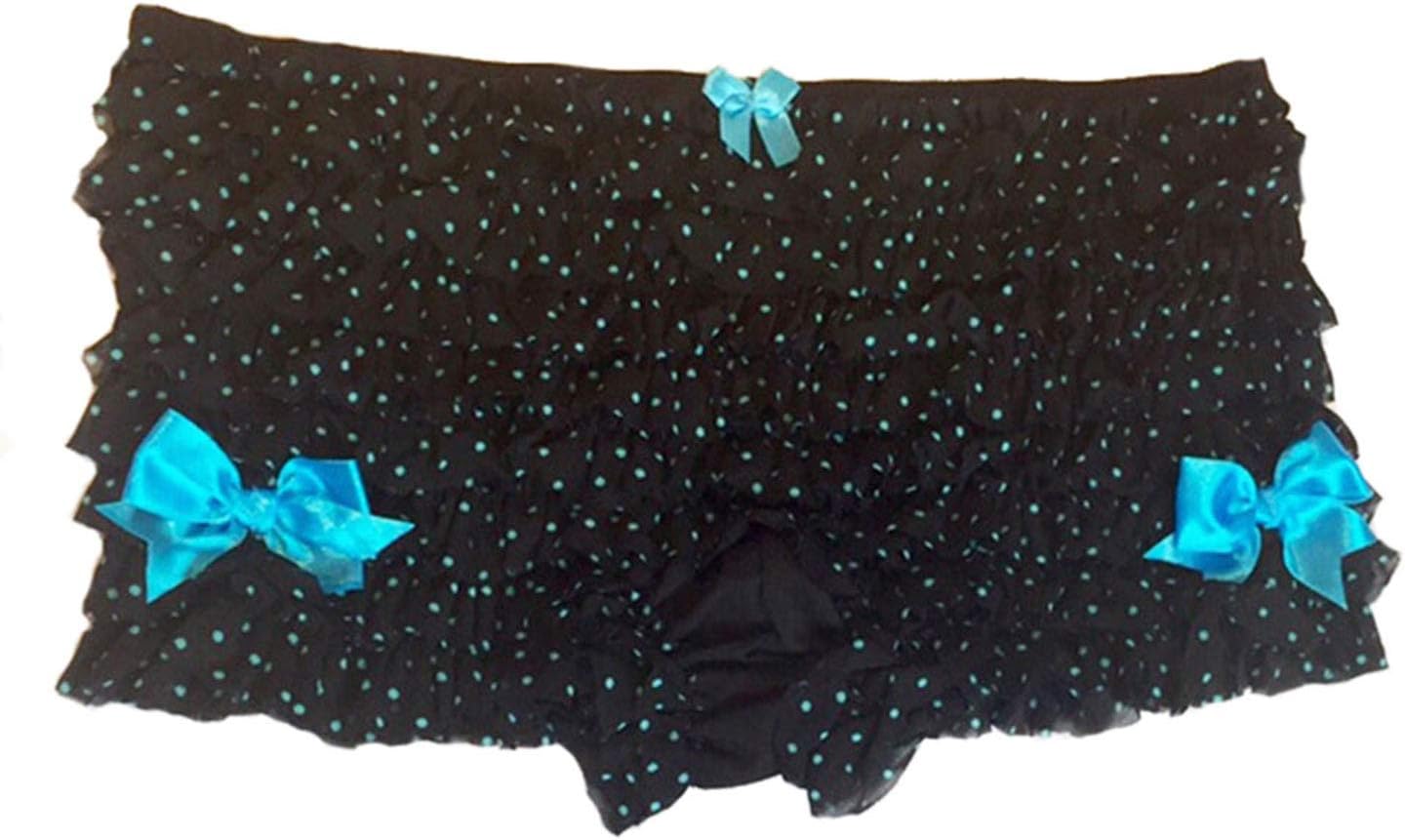 Sexy & Flirty Ruffle Can Can Frilly Retro Soft Mesh Dotted and Heart Knickers (Small to Extra Large Size)
