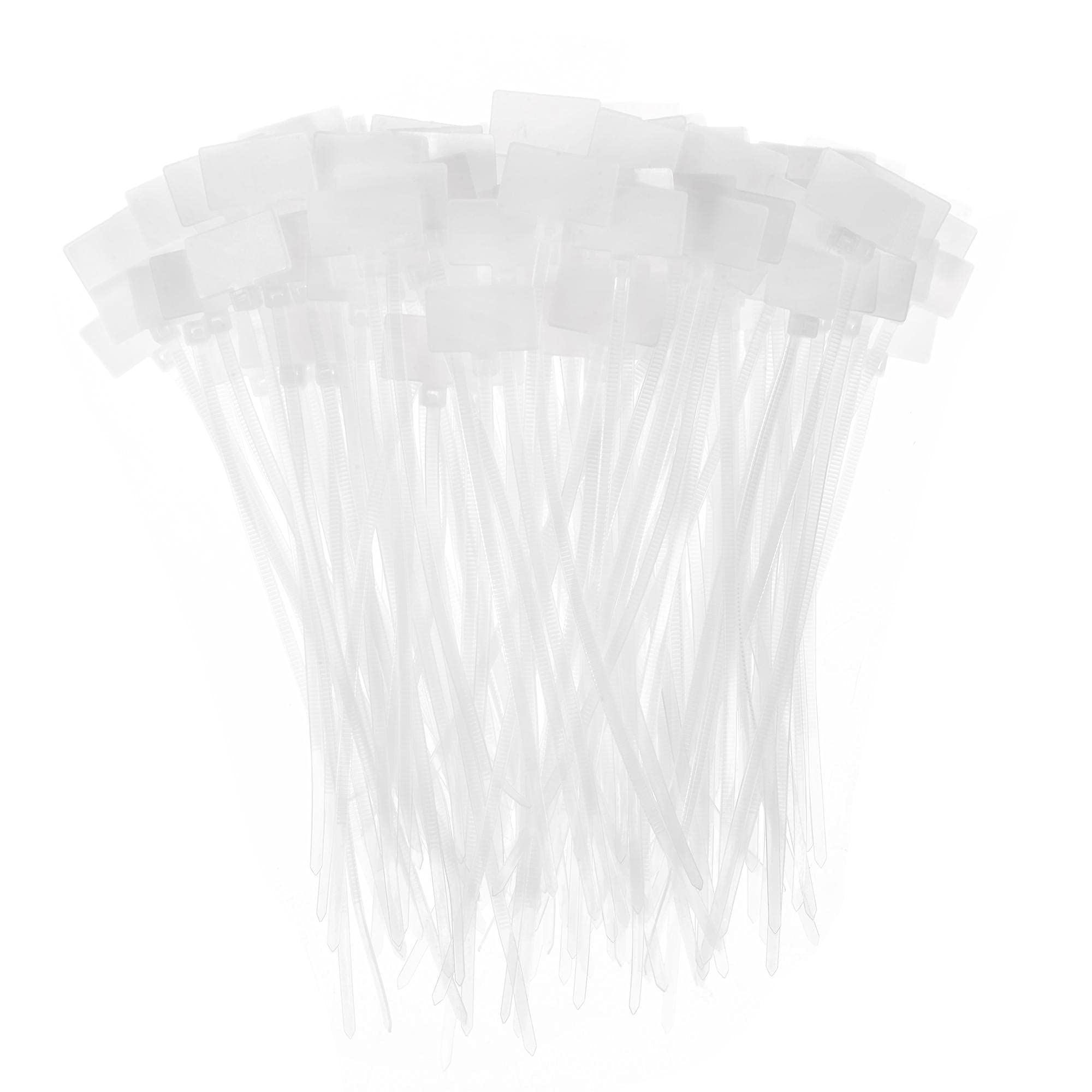 uxcell 150pcs Nylon Cable Ties Tags Label Marker Self-Locking for Marking Organizing 150mm White