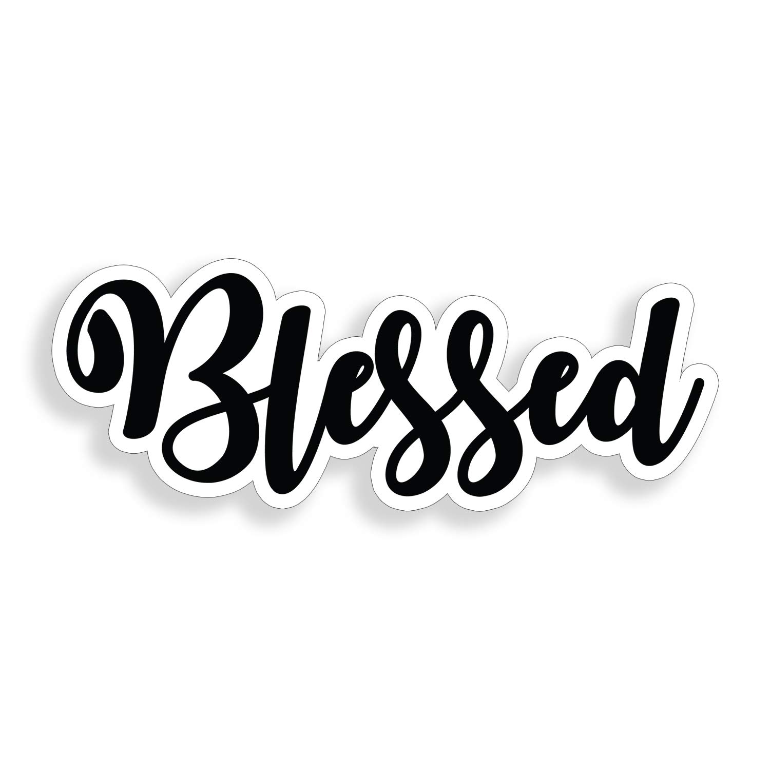Blessed Script Sticker Handwritten Word Laptop Car Vehicle Window Glass Vinyl Decal Graphic