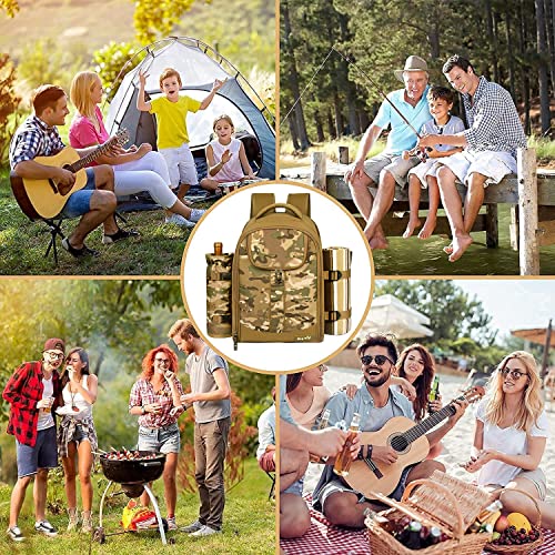 Hap Tim Picnic Backpack for 2 Person with Insulated Cooler Compartment,Wine Holder,Fleece Blanket,Cutlery Set, Engagement Gifts for Couples, Camo（3065-CAMO） - Thumbnail 6