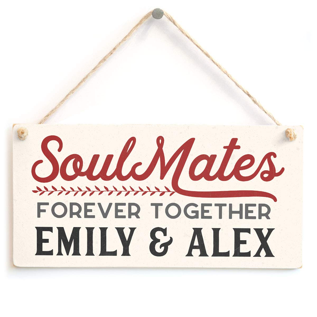 Personalised Romantic Soul Mates Sign - Unique Forever Together Gift Plaque