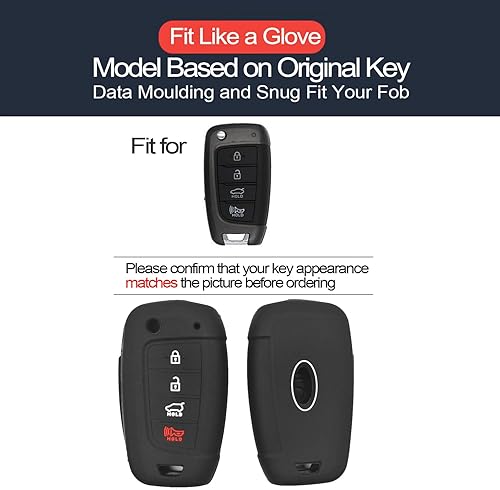 Miniatura 2 de 2 piezas compatibles con Hyundai Elantra Accent Elantra GT Kona Santa Cruz Santa Fe Sonata Tucson Veloster - Funda protectora para llavero