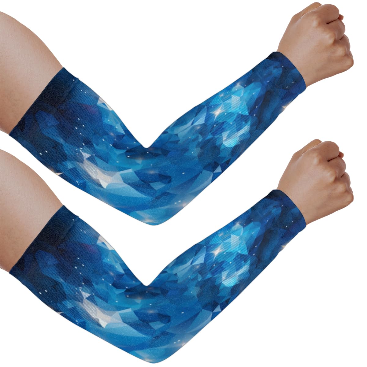 Eativisa Gardening Sleeves for Women Men Arm Sleeves Abstract Geometric Stars Anti-Slip Defense Sun Protection Sleeves Breathable UV Cooling Farmer Sleeves Cover Arms for Sport Outdoor Running