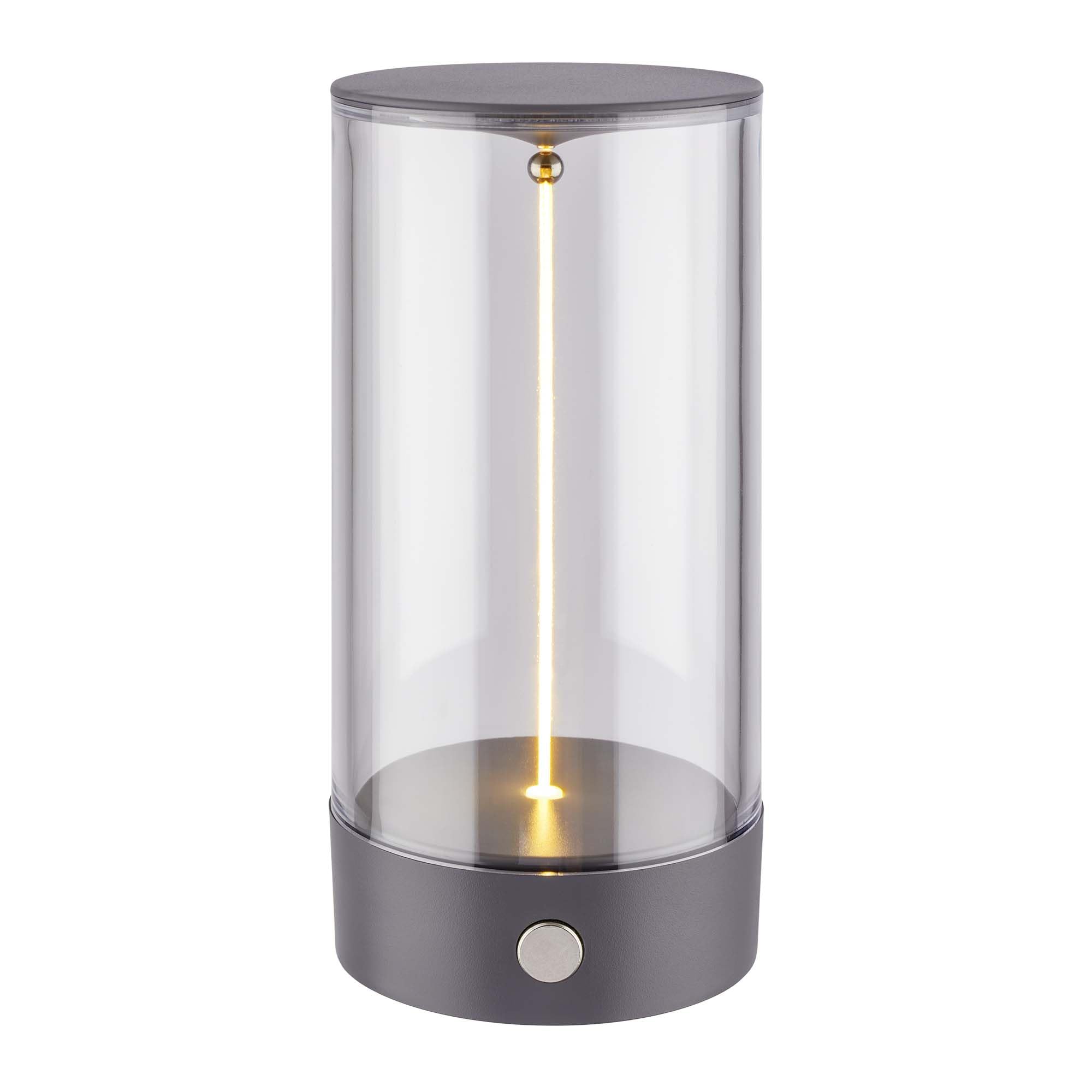 BRILONER - Wireless LED Table lamp with 4-Level Touch Control, Filament Design, Warm White Light, USB-C Charging, Bedside lamp, Reading lamp, LED lamp, Table Light, Battery lamp, 7x14.5cm, Anthracite