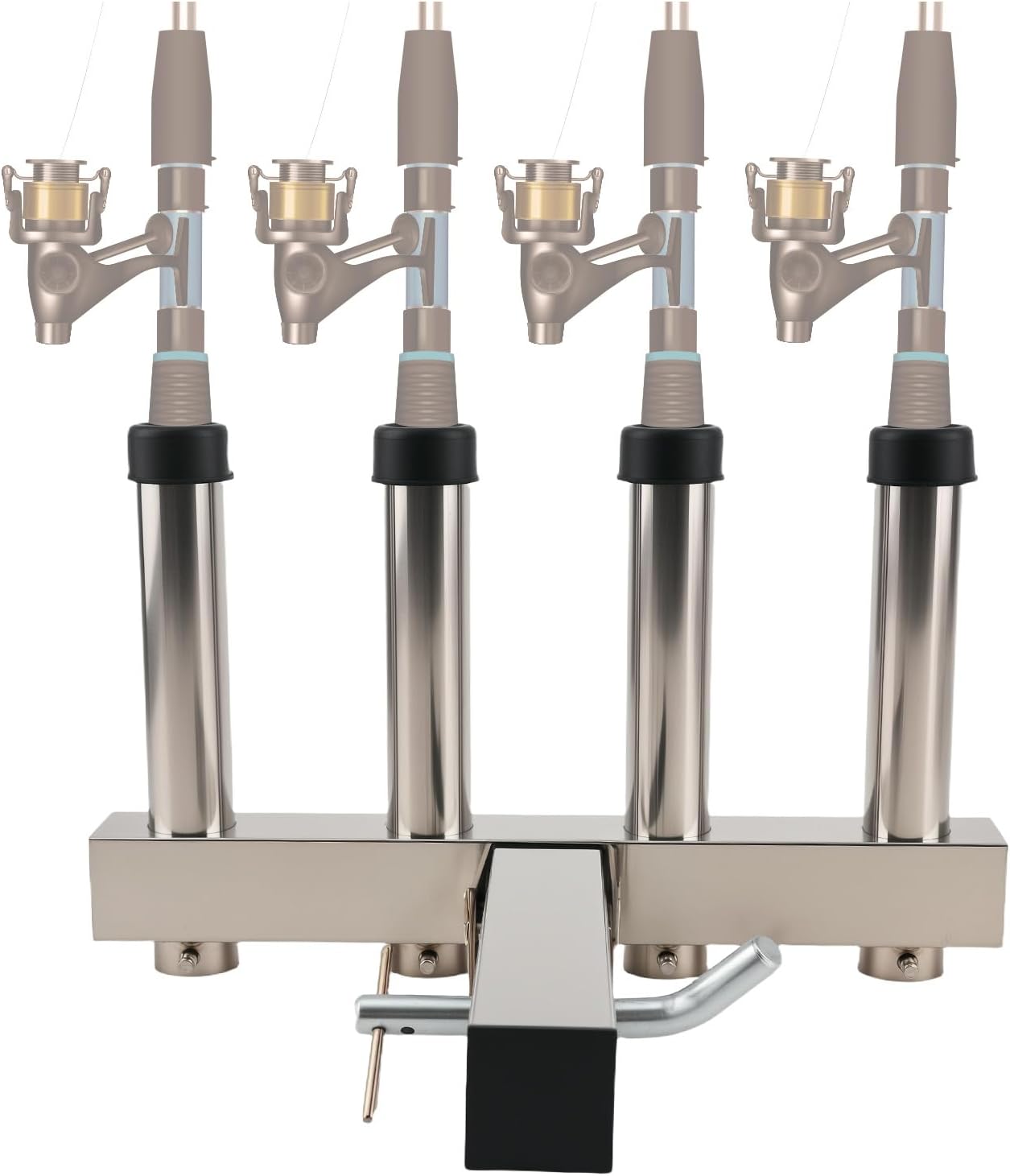 maXpeedingrods Hitch Mount Fishing Rod Holder for Truck Car Golf SUV with 2-inch Hitch Receiver, 304 Stainless Steel Hitch Truck Adjustment Fishing Rod Rack, Fishing Pole Holder