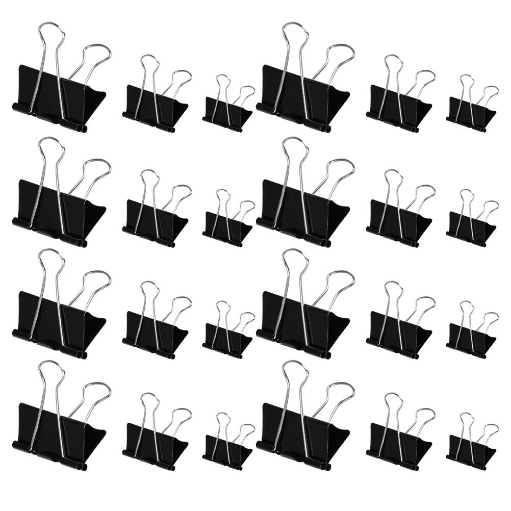12 Pièces Mini Pince à Papier En Métal Noir Pour Documents, Papier