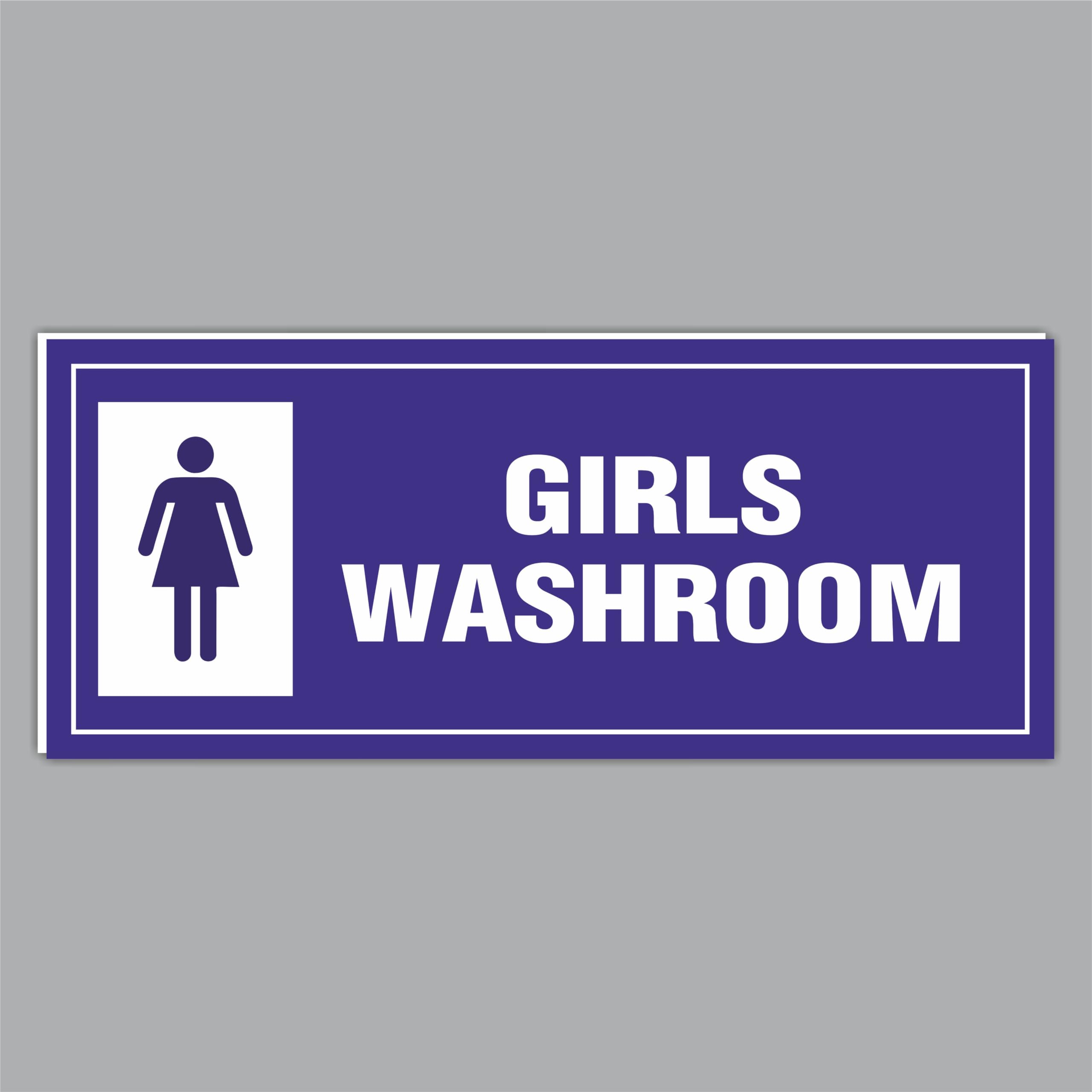ATTRACTSO Girls Washroom Sign Sunboard Material Sticker Signage Sign Board (1pcs)(12inchX4inch)_AS60