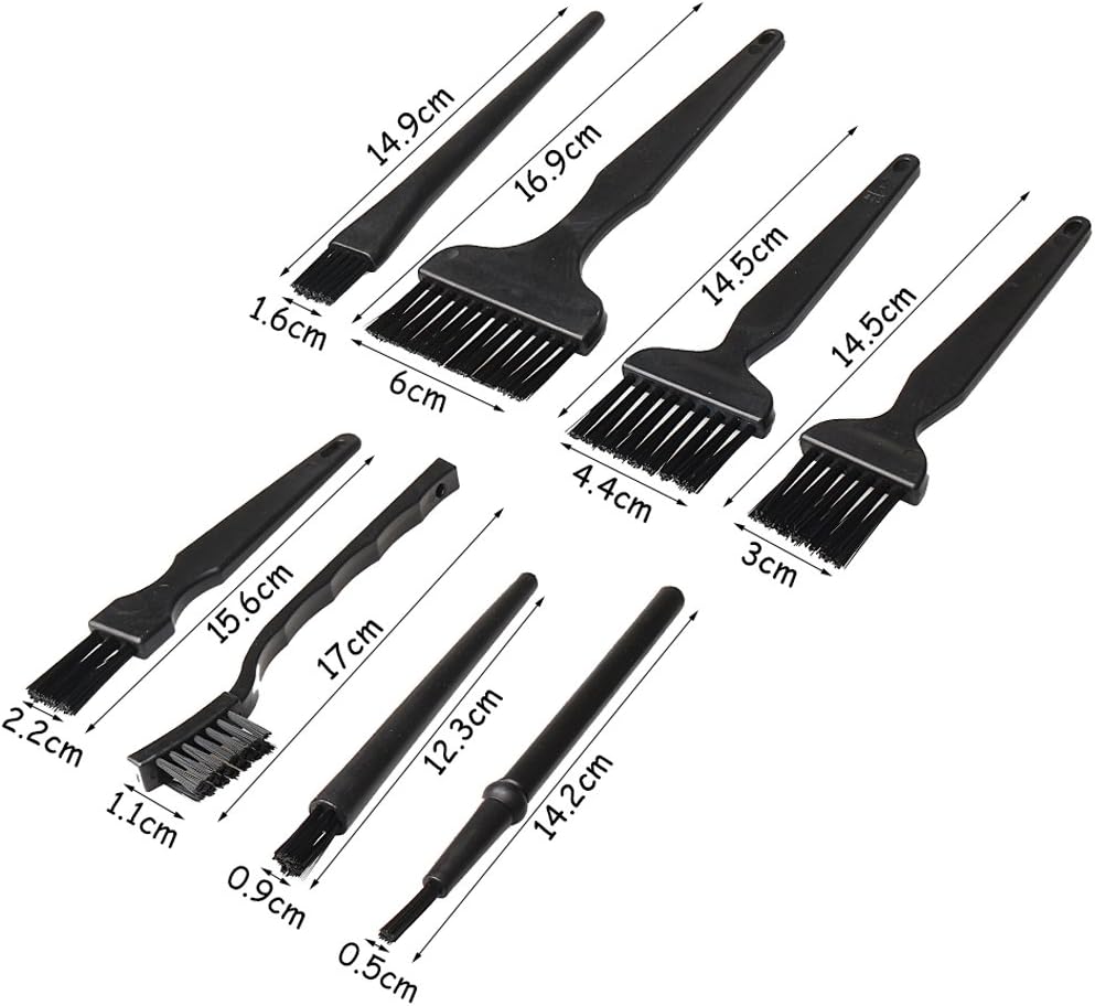 8 Pcs Keyboard Brush Small Anti Static Brushes Portable Nylon Brushes Cleaning Keyboard Brush Kit (Black)