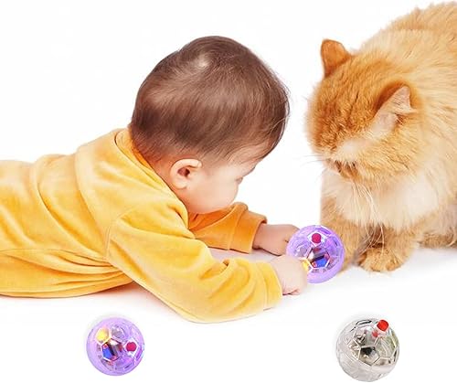 Miniatura 2 de Pelota de gato de caza fantasma de 4 piezas multicolor flash LED brillante interactivo bola juguetes para mascotas para perros gatos animales