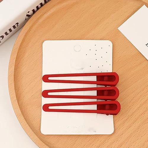 Miniatura 2 de 12 pinzas para el pelo de aleación para mujer, pinzas de cocodrilo de metal para damas, accesorios de pelo rojo para fiestas diarias (B)