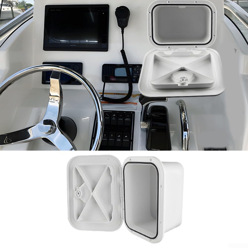Caja de almacenamiento para cubierta de barco integrada, organizador de aparejos de pesca ABS, cubierta de escotilla resistente al agua, con tapa de sellado para yates pequeños manualidades
