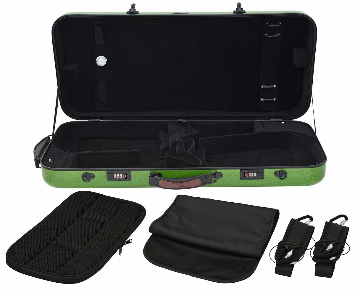 Double Étui pour Violon 4/4, Alto 36-43 Hybrid Fiberglass Special Vert M-case