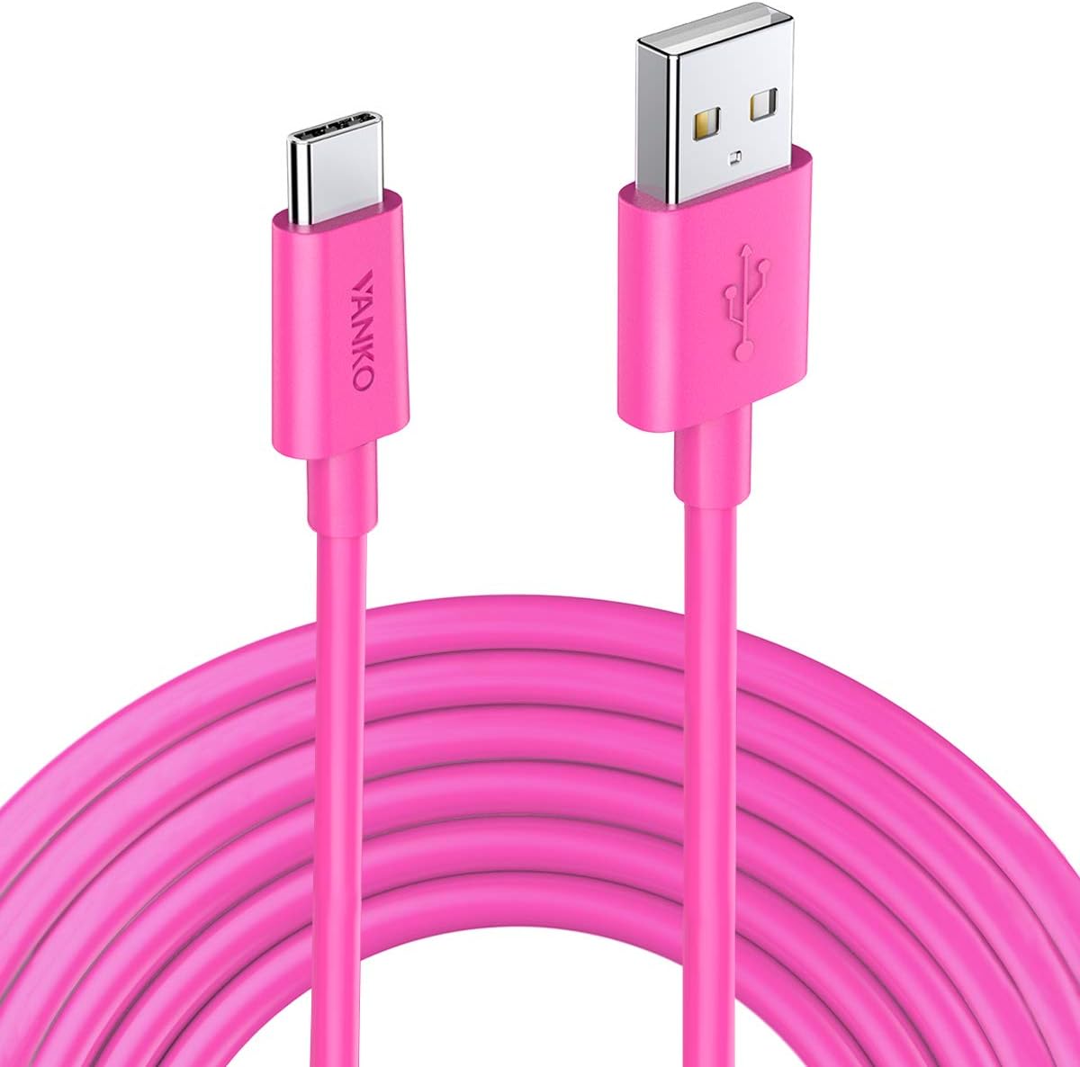 USB Type C Cable,VANKO[5 FT] USB C Cable Fast Charger Charging Cord Compatible Samsung Galaxy S10 S9 S8 Plus Note 9 8,Google Pixel 2 3 XL,Moto Z,LG V30 V20 G6 G5, OnePlus 5 3T and More(Pink)