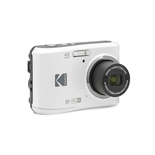 KODAK PIXPRO Friendly Zoom FZ45-WH 16MP Digital Camera with 4X Optical Zoom 27mm Wide Angle and 2.7" LCD Screen (White)