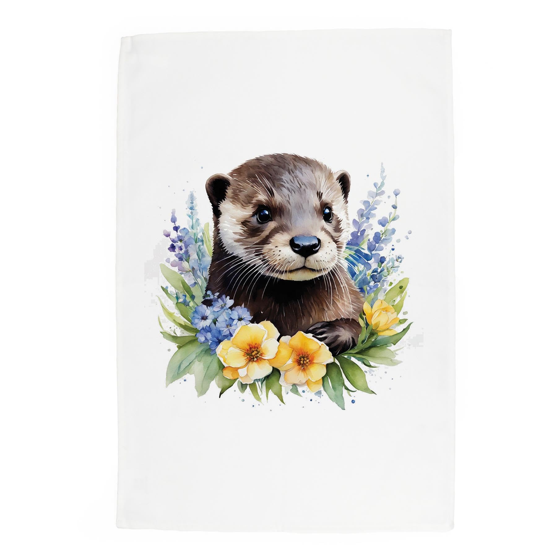 Otter Tea Towel - Panama Cotton Dish Cloth Kitchen Gift for Animal Lovers
