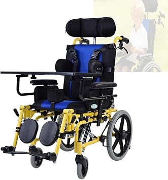 Child Ergonomic Wheelchair, Multi-Functional Disabled Children Wheelchair,Cerebral Palsy Manual Wheelchairs with Dining Table,180 Reclining Design,Suitable for Ages 7-14,Upgraded