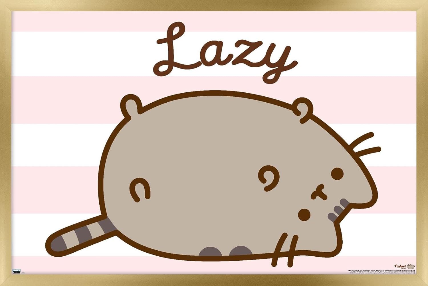 Pusheen - Lazy Wall Poster, 34L" x 22.4W", Gray Framed Version