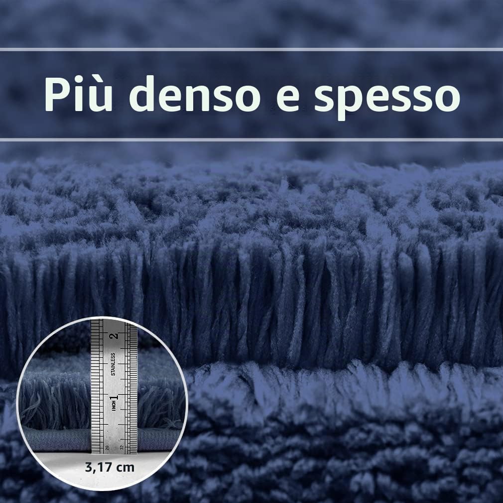 VANZAVANZU Tappetino da Bagno Antiscivolo Extra Lungo Tappeto da Bagno Assorbente Addensato Tappeti Corridore per Il Bagno Ultra Morbido Bath Mat Soffice Microfibra Eleganti 50 x 178cm (Blu Navy)