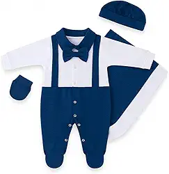 Saída Maternidade Menino Heitor Kit 4 Peças Roupas de Bebê
