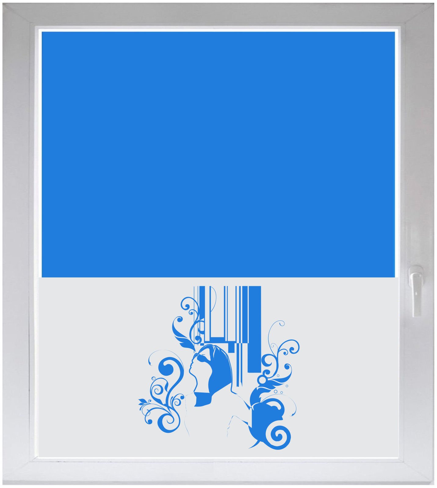 Film occultant fenêtre motif rétro femme carré satiné 1000x500 mm