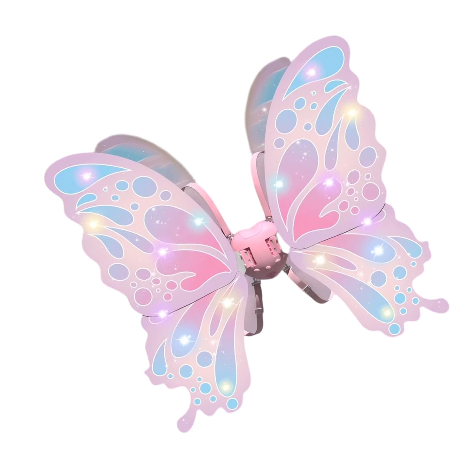 Jazuaiao Up Musical Butterfly Wing with Adjustable Strap for Halloween Birthday Glowing Butterfly Wing Accessory with Music and Light Effects for Parties