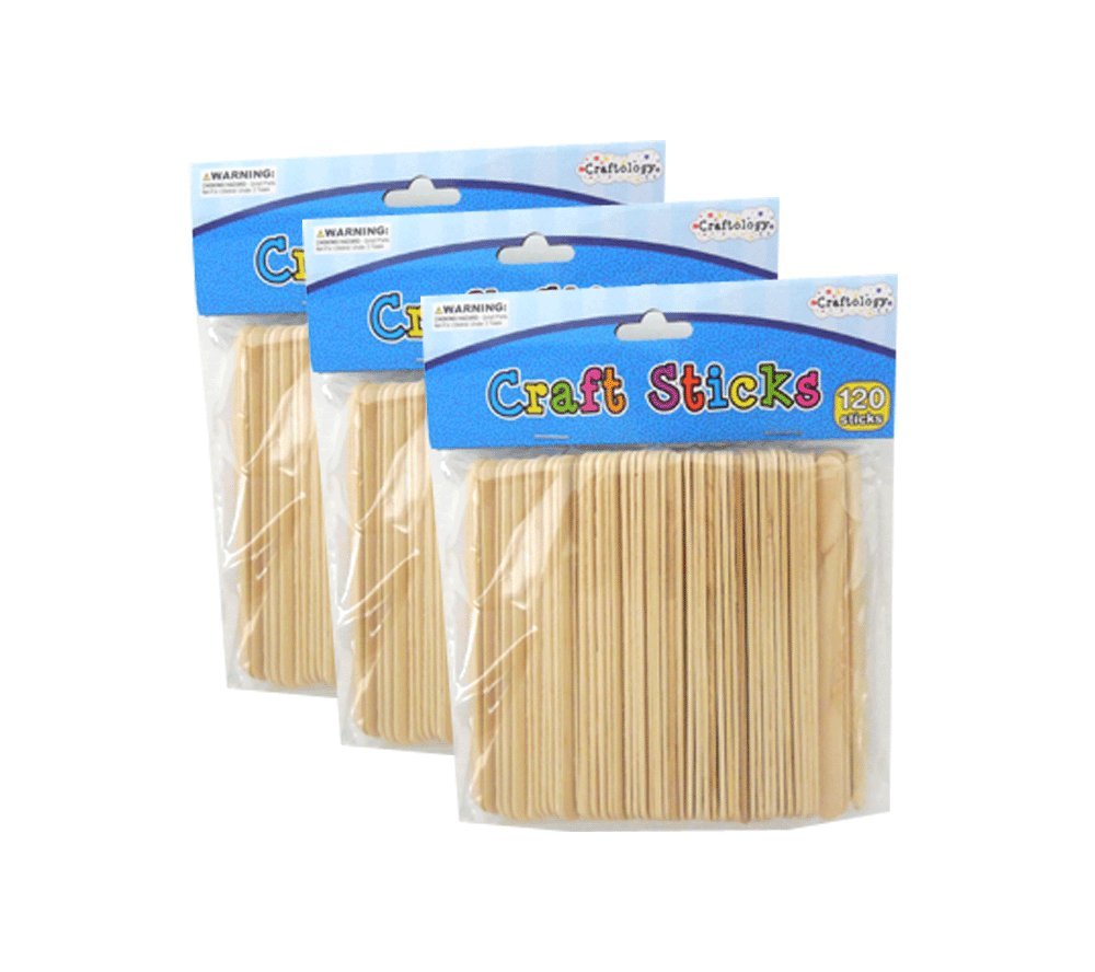 ViacomCraftology 360-Count Wood Craft Sticks, Natural Set