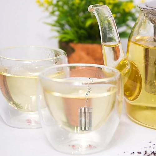 Miniatura 5 de 3 cestas de té de acero inoxidable, coladores de té con tapa, colador de té extrafino, infusor de té de acero inoxidable, té caliente, té helado y