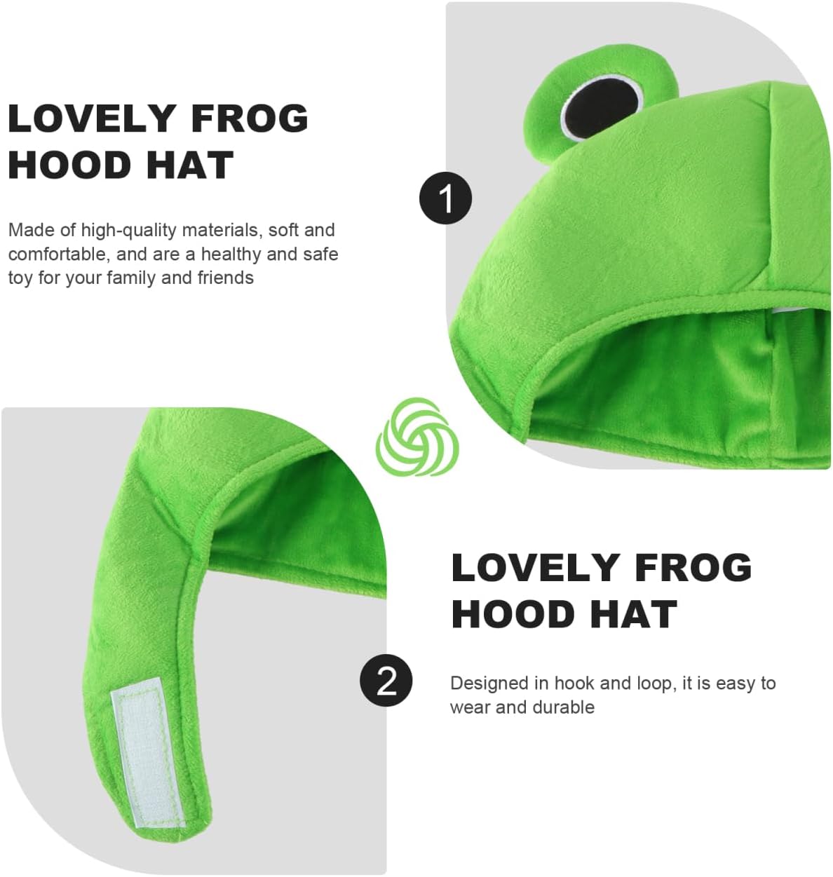 Plush Frog Headgear for Parties and Cosplay Fun Cartoon Style Full Head Hat for Adults Photo Props and Halloween Events Green Color - Image 5