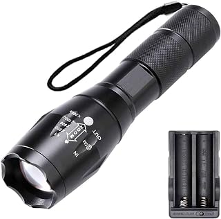 PUNLIM LED Super Bright Flashlight Torch,high lumens Pocket Flashlight for Outdoor Camping,Mini Handle Flashlight, 5 Modes Light, Waterproof,zoomable for Repair Running Hiking