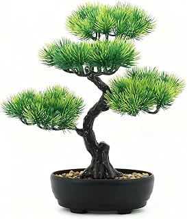 Bonsai Artificial Realista, 34X28 cm Planta Artificial para Decoracion Hogar y Jardin Zen, Plantas Artificiales, Bonsai Planta Pequeña de Interior y Exterior