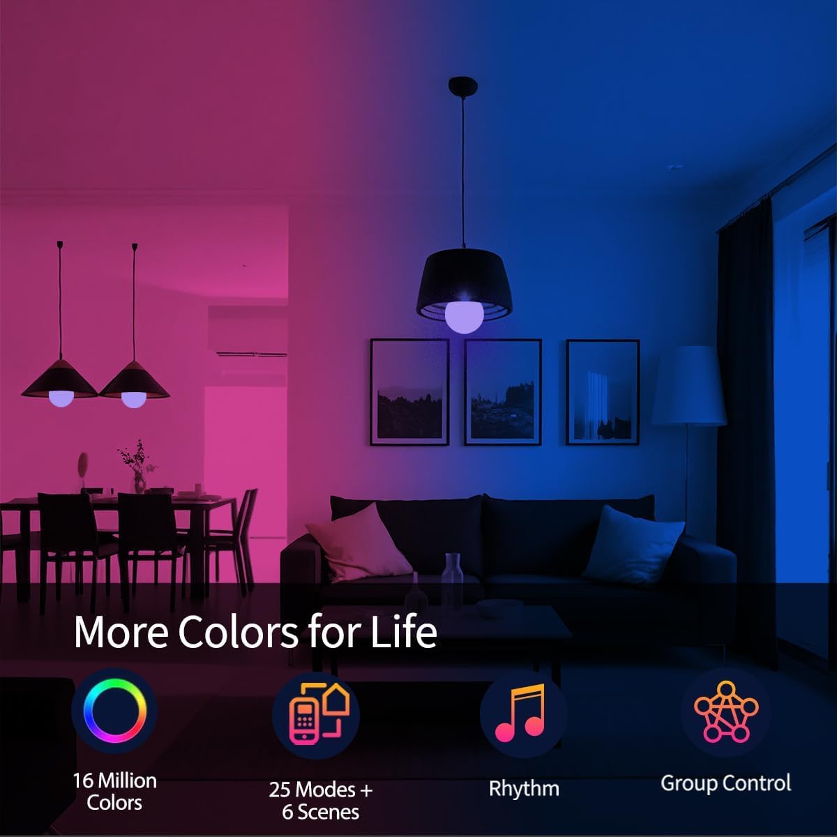 ILC G120 LED Large Globe Light Bulbs 15W, Compatible with Alexa Hub Required, Φ4.72 inch, Color Changing, CCT Color Temprature Turnable 2700K-6000K, CRI>95+, 150W Equivatlent, E26 Base (2 Pack)