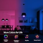 ILC G120 LED Ampoules de grand Globe 15W, Compatible avec Alexa Hub Required, Φ4.72 pouce, Changement de couleur, CCT Couleur Temprature Tournable 2700K-6000K, CRI>95+, 150W Équivatlent, E26 Base (2 Boîte)