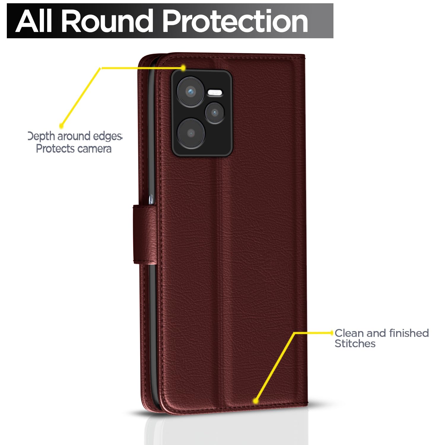Realme C35 Flip Cover - Leather Wallet Stand -4