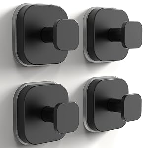 4 Pack Stainless Steel Suction Cup Hooks for Shower Removable No Drill Towel Hooks for Bathroom Glass Door
