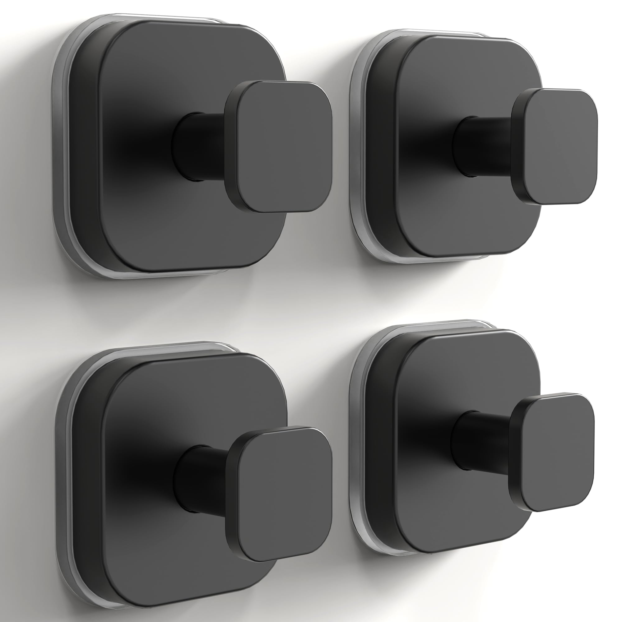 4 Pack Stainless Steel Suction Cup Hooks for Shower Removable No Drill Towel Hooks for Bathroom Glass Door