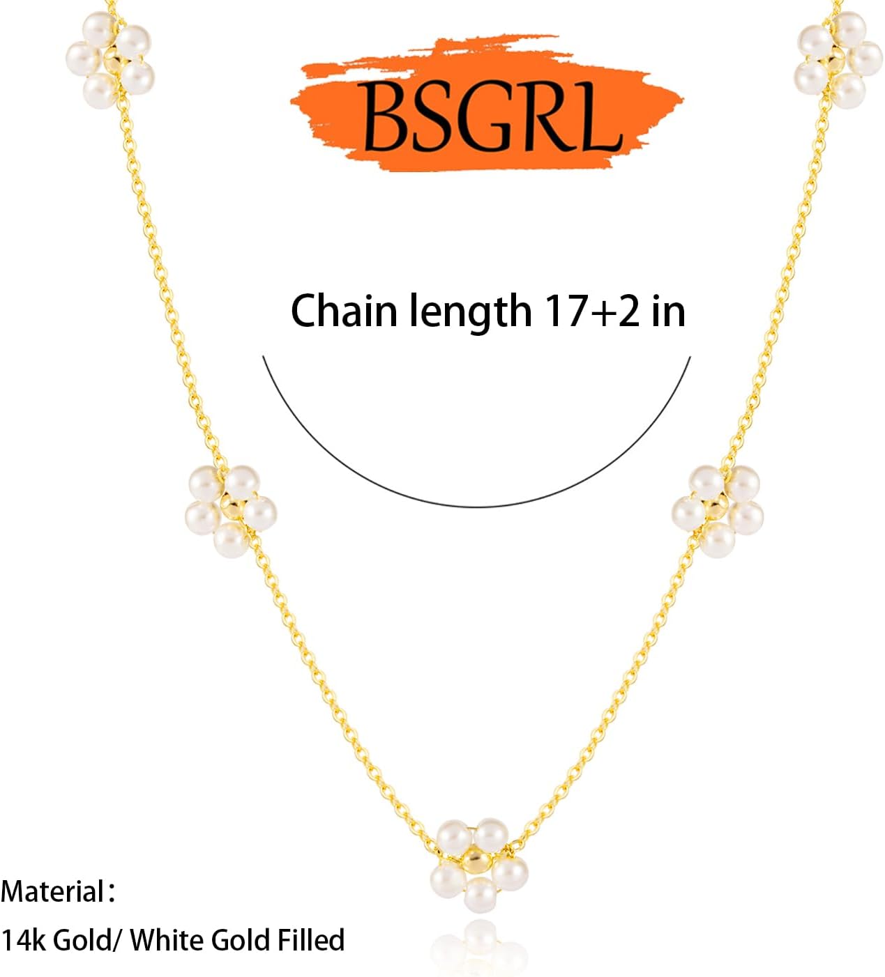 Pearl Necklace for Women- 14K Gold-plated/White Gold-plated Dainty Pearl Necklace for Women - Image 5