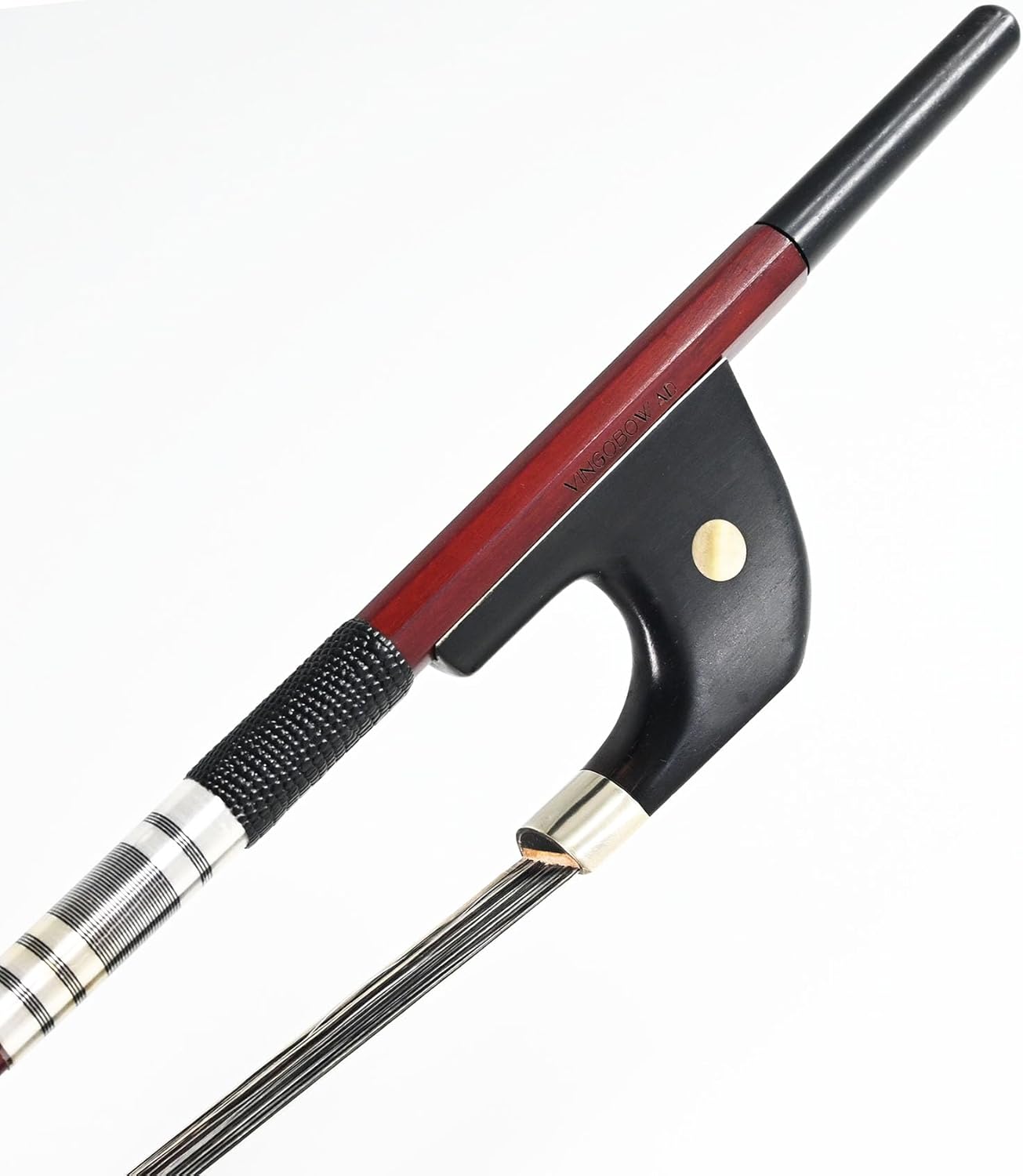 Upright Double Bass Bow Advanced Brazilwood Bow with Black Hair and White Mixed Hair Unique Design 4/4 Size