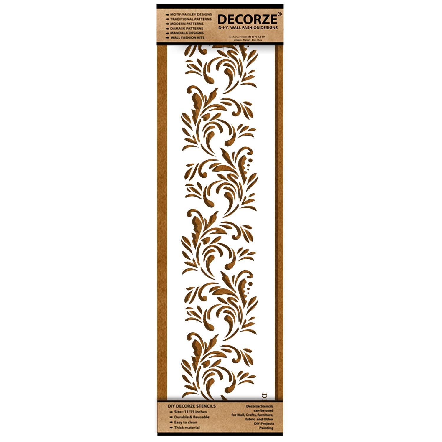 DECORZE Painting Stencils | Wall Stencils for Home| Living Room| Bedroom Painting | Stencil Border Painting | Pattern Stencil | D Border Stencils (DB-61) (B0BW98XZQT) Amazon Price History, Amazon Price Tracker