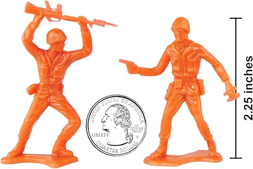 Vista 13 de TimMee - Figuras de soldado de juguete de plástico para hombre, 48 piezas, hechas en Estados Unidos Amarillo