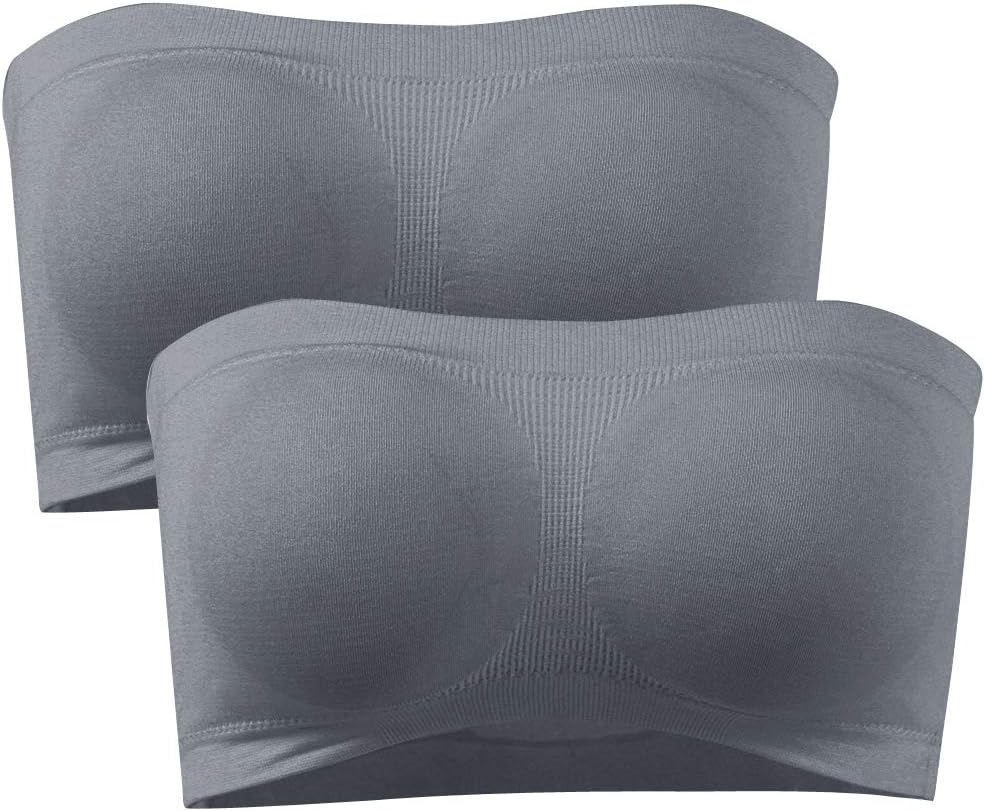 Women's Plus Size Strapless Bras Solid Colors Soft Comfortable Bra