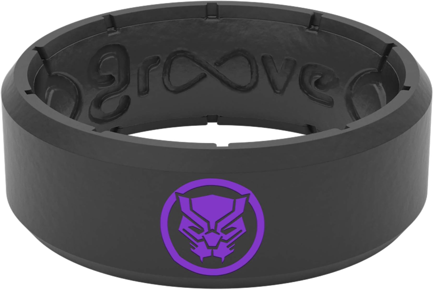 Marvel Icon Edge Silicone Ring - Breathable Rubber Wedding Rings for Men, Lifetime Coverage, Unique Design, Comfort Fit Ring