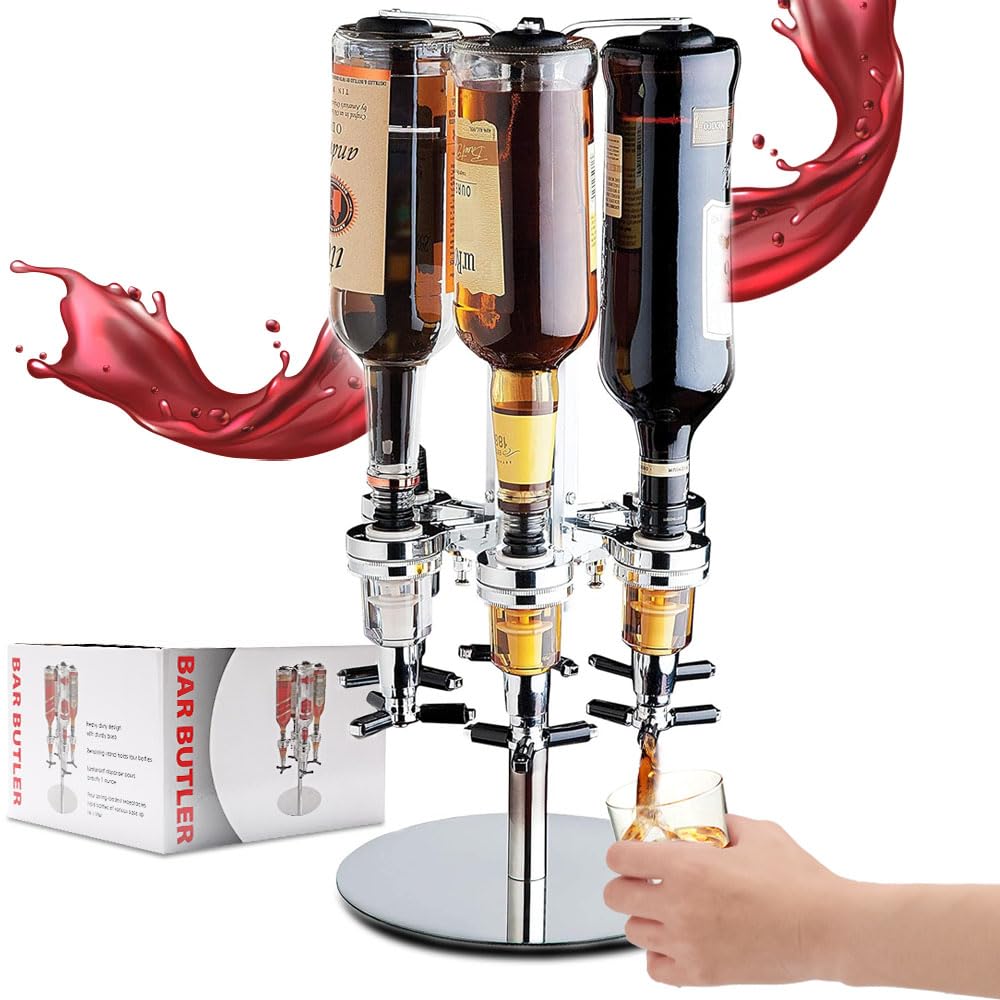 Naoman Dispensador de Bebidas Giratório, Suporte para 6 Garrafas