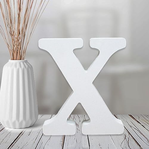 Miniatura 26 de AOCEAN Letras de madera blanca de 4 pulgadas sin terminar para decoración de pared, letras decorativas de pie en rodajas, decoración de tablero