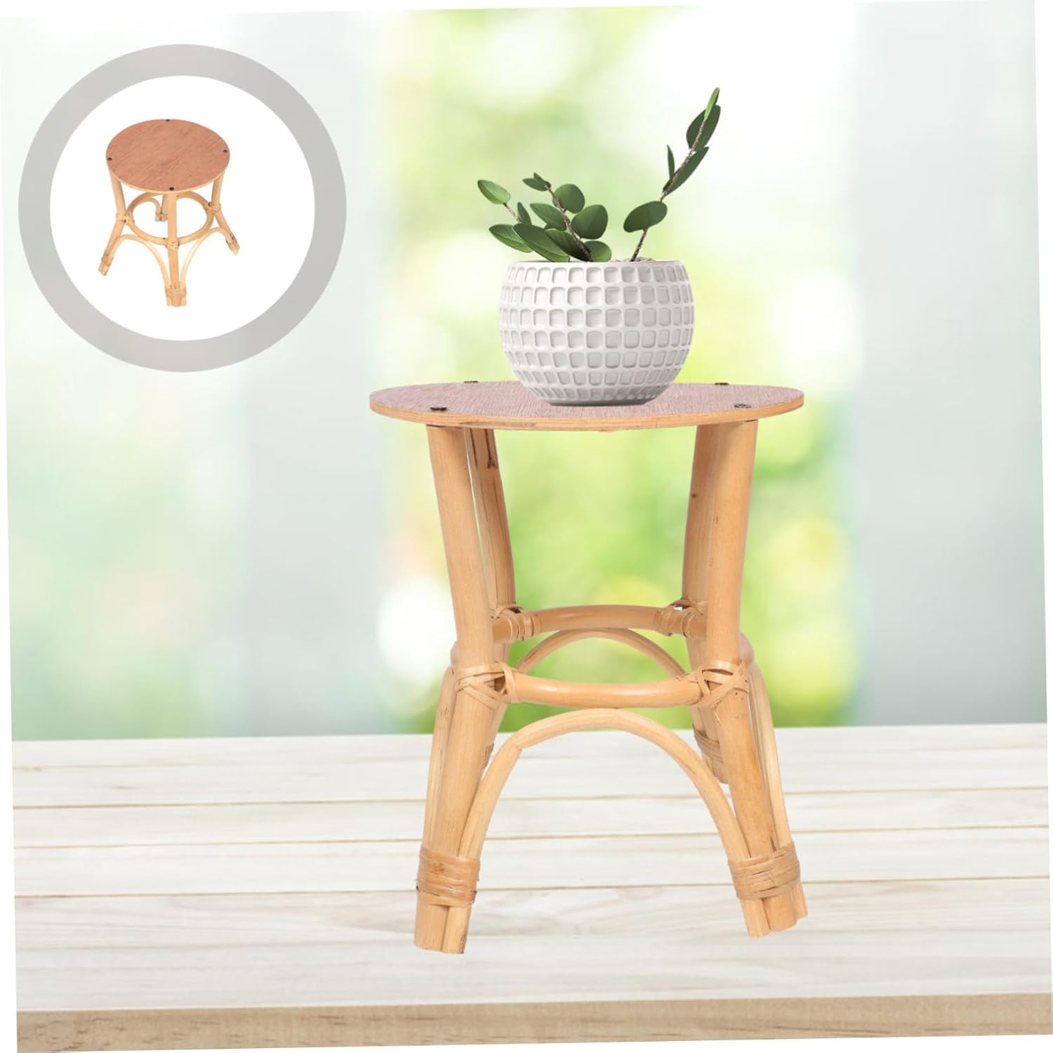 VICASKY Indoor Rattan Plant Holder Flower Pot Rack for Garden Balcony and Room Display Stylish Potted Plant Stand