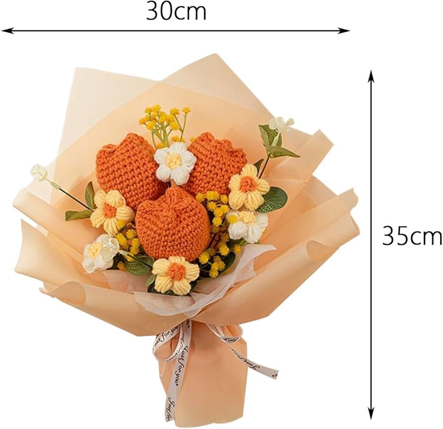 Amazon.co.jp: Generic かぎ針編みのフラワーブーケ ニットフラワー