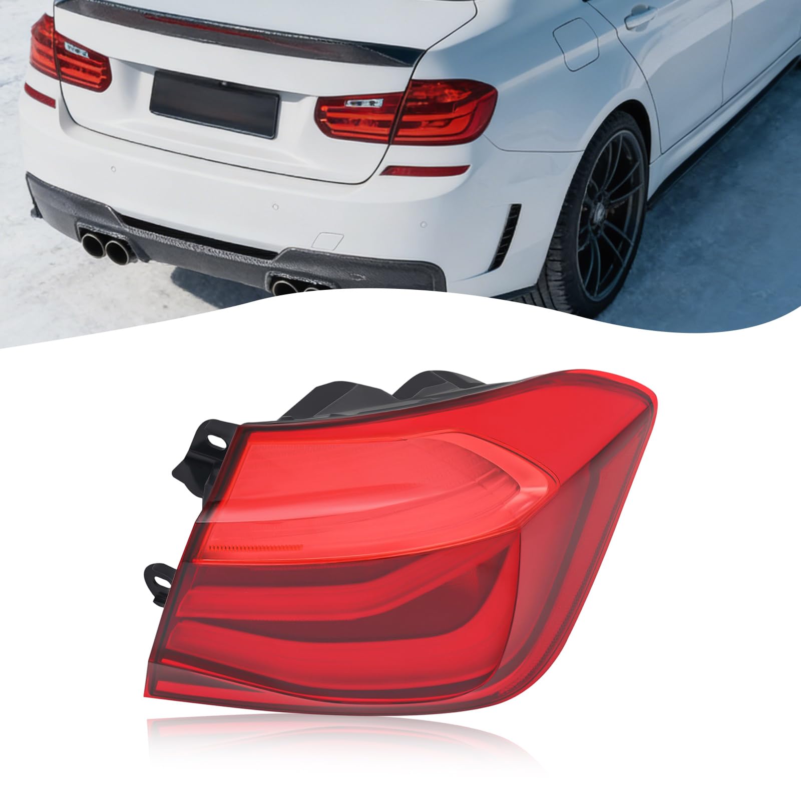 63217369118 LED Tail Light Assembly, Outer Right Rear Brake Lamp for 2016-2018 BMW 3 Series F30 F80 Sedan, Not Applicable to Travel Version (Right Passenger Side)