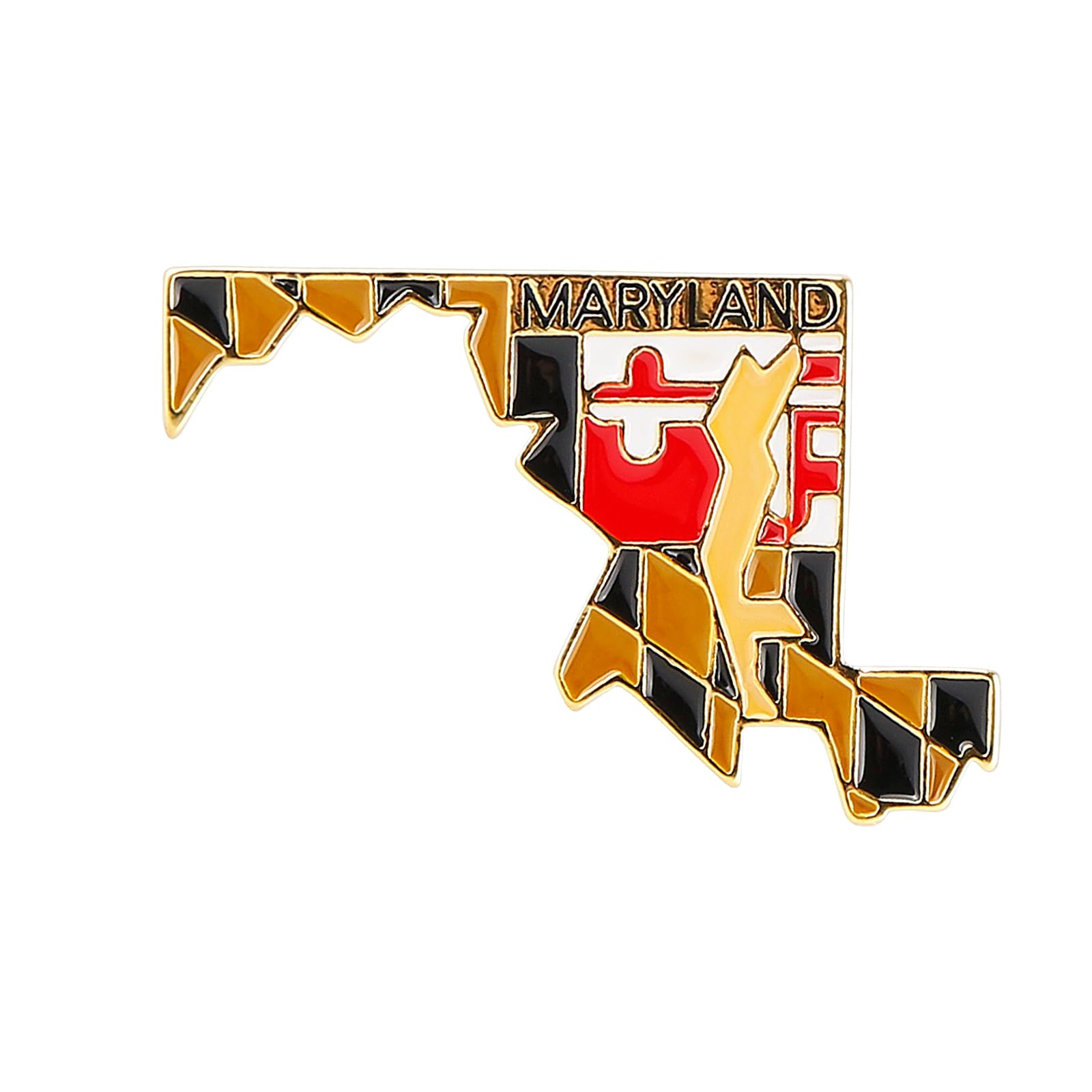 State Shaped Map Lapel Metal Pin Enamel Brooch Keepsake Beautifully Designed for Backpack Hat